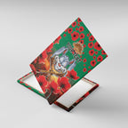 Personalised Rabbitohs Rugby ANZAC Canvas Wall Art Starry Night and Field of Poppies