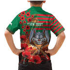 Personalised Rabbitohs Rugby ANZAC Family Matching Mermaid Dress and Hawaiian Shirt Starry Night and Field of Poppies