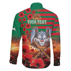 Personalised Rabbitohs Rugby ANZAC Family Matching Mermaid Dress and Hawaiian Shirt Starry Night and Field of Poppies