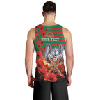 Personalised Rabbitohs Rugby ANZAC Men Tank Top Starry Night and Field of Poppies