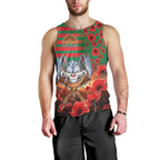 Personalised Rabbitohs Rugby ANZAC Men Tank Top Starry Night and Field of Poppies