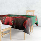 Personalised Rabbitohs Rugby ANZAC Tablecloth Starry Night and Field of Poppies