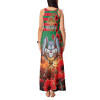 Personalised Rabbitohs Rugby ANZAC Tank Maxi Dress Starry Night and Field of Poppies