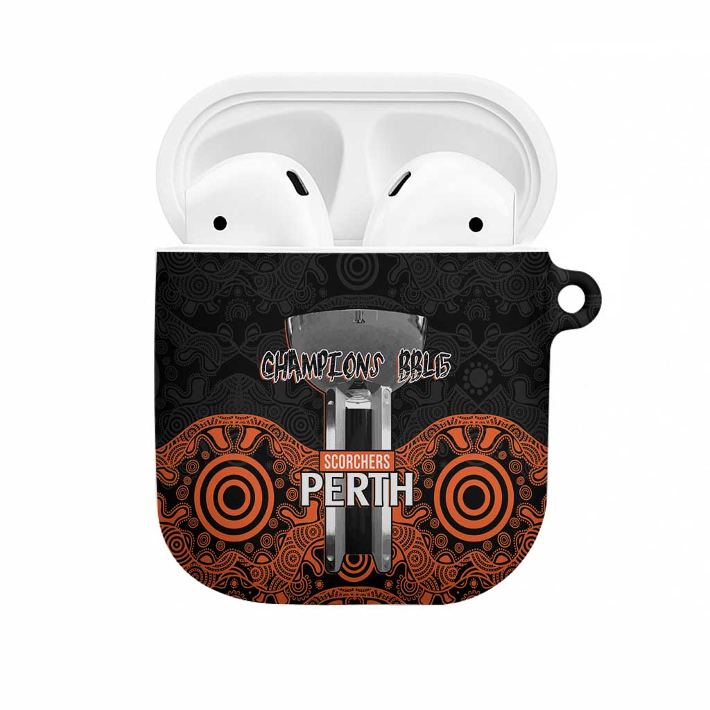 Cricket Australia Perth Champions 2026 AirPods Case Black Aboriginal Dot Art