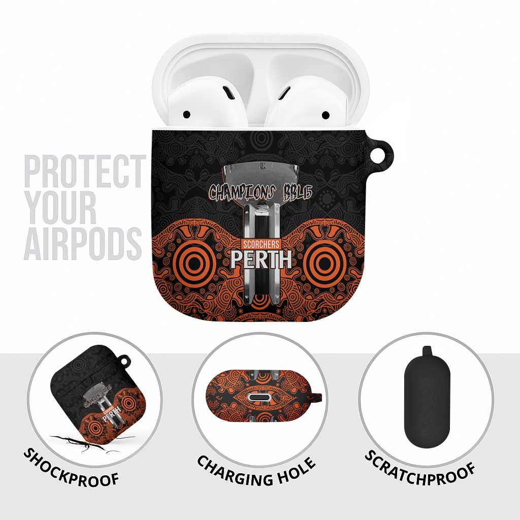 Cricket Australia Perth Champions 2026 AirPods Case Black Aboriginal Dot Art