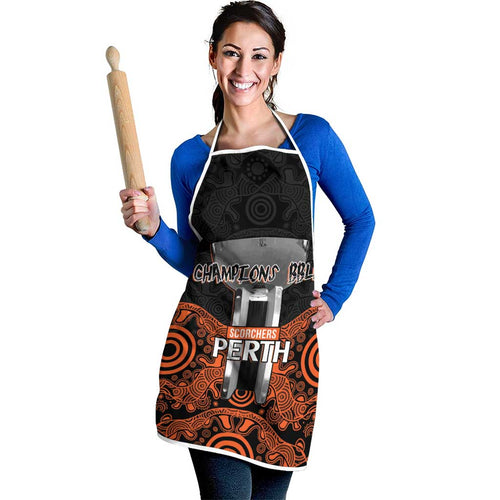 Cricket Australia Perth Champions 2026 Apron Black Aboriginal Dot Art