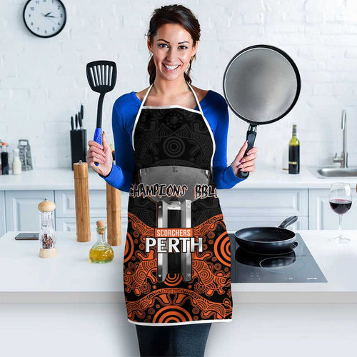Cricket Australia Perth Champions 2026 Apron Black Aboriginal Dot Art