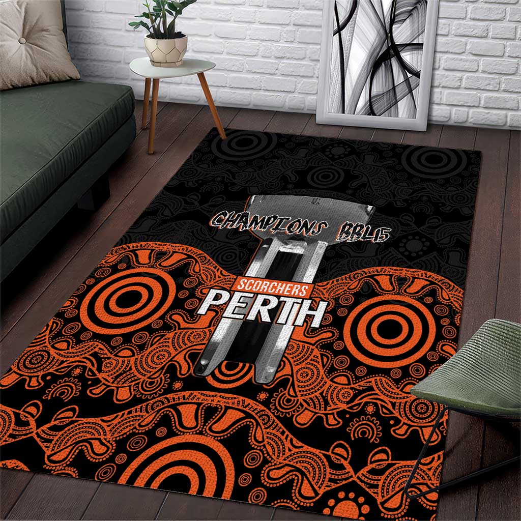 Cricket Australia Perth Champions 2026 Area Rug Black Aboriginal Dot Art