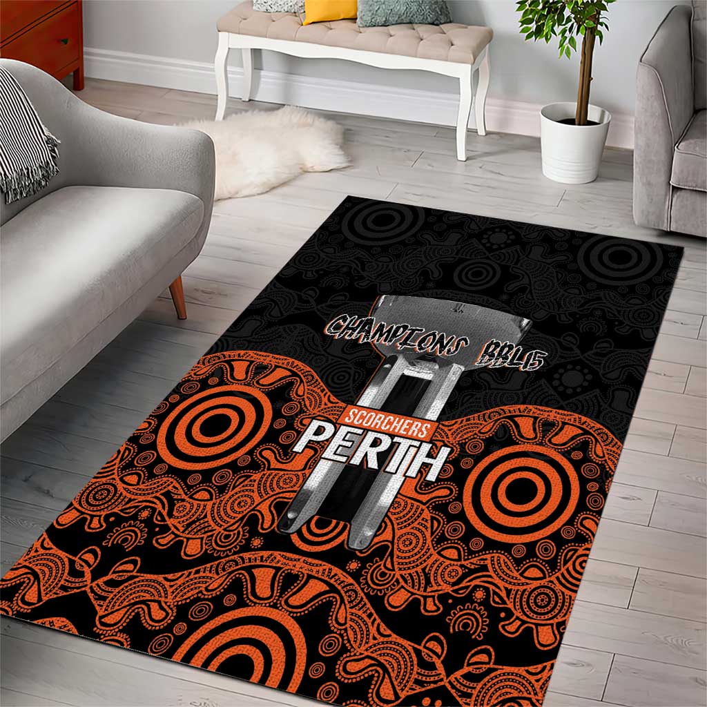 Cricket Australia Perth Champions 2026 Area Rug Black Aboriginal Dot Art