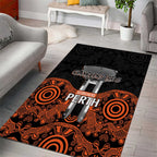 Cricket Australia Perth Champions 2026 Area Rug Black Aboriginal Dot Art