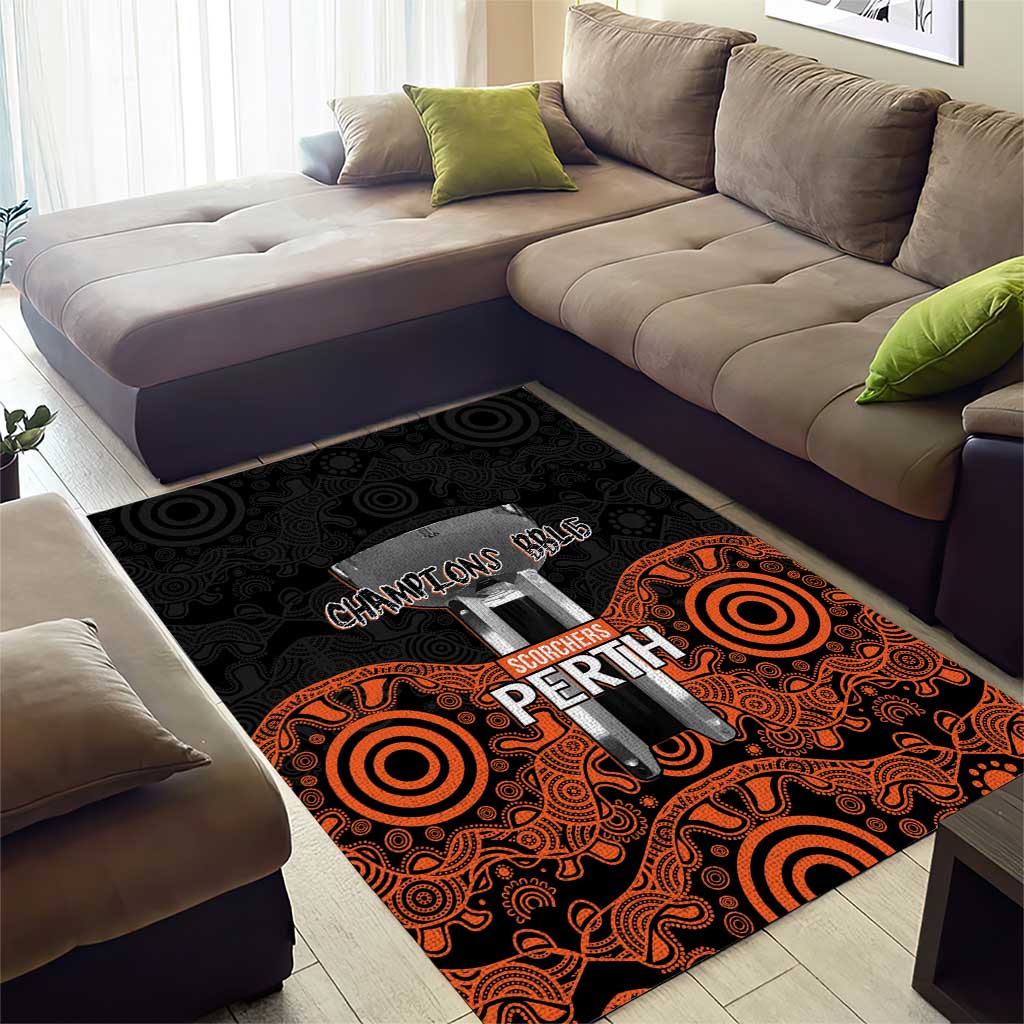 Cricket Australia Perth Champions 2026 Area Rug Black Aboriginal Dot Art