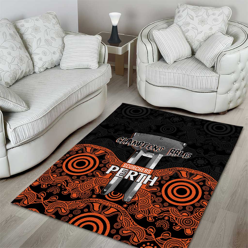 Cricket Australia Perth Champions 2026 Area Rug Black Aboriginal Dot Art