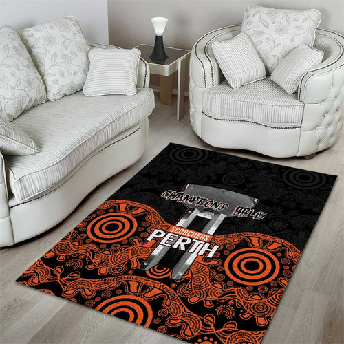 Cricket Australia Perth Champions 2026 Area Rug Black Aboriginal Dot Art