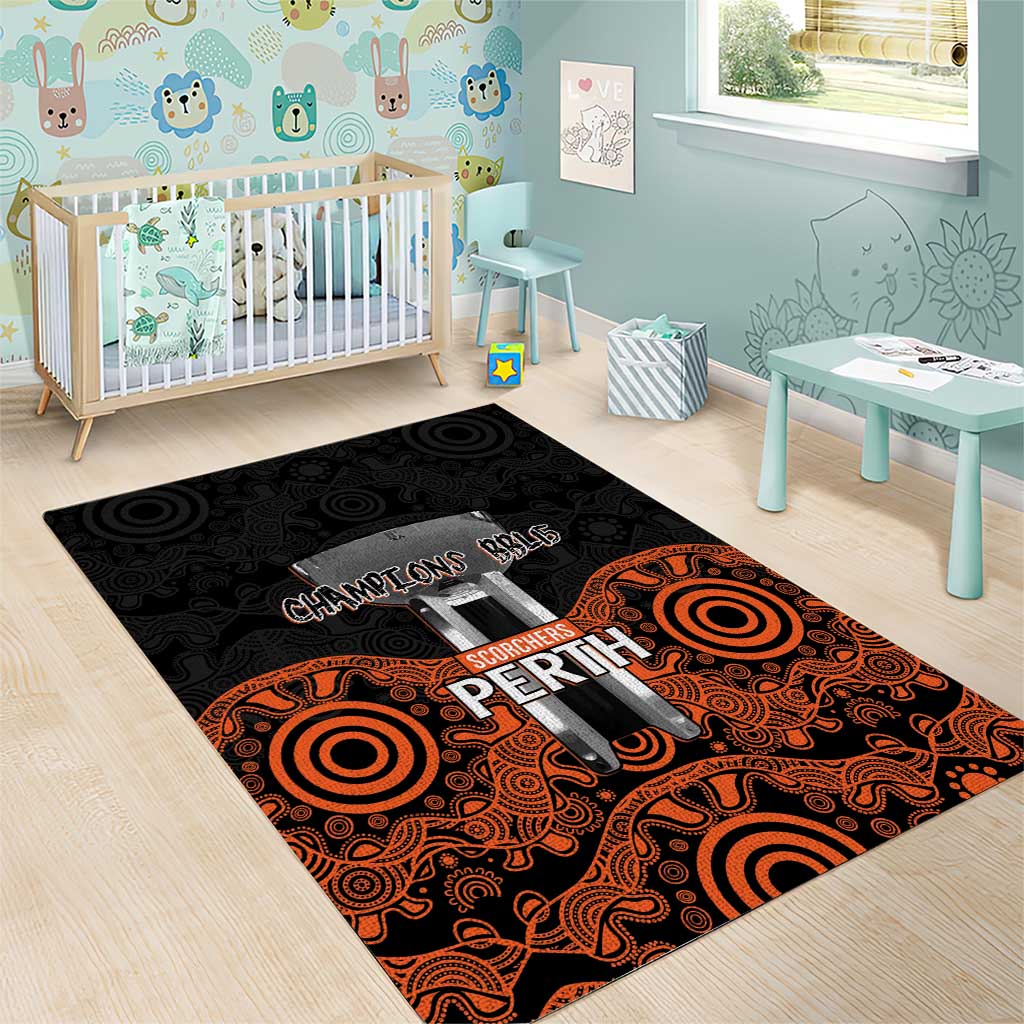 Cricket Australia Perth Champions 2026 Area Rug Black Aboriginal Dot Art