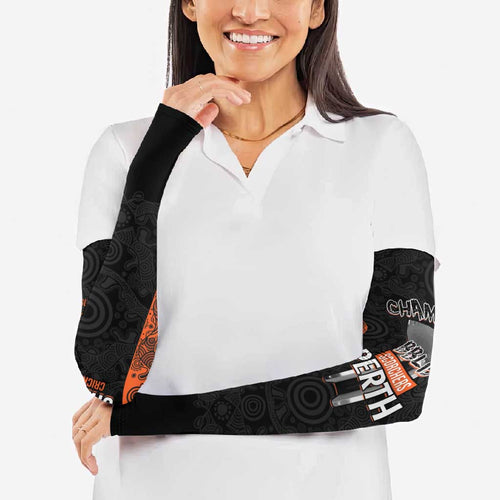 Cricket Australia Perth Champions 2026 Arm Sleeves Black Aboriginal Dot Art