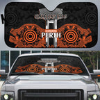 Cricket Australia Perth Champions 2026 Auto Sun Shade Black Aboriginal Dot Art