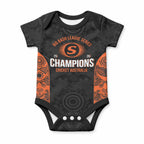 Cricket Australia Perth Champions 2026 Baby Onesie Black Aboriginal Dot Art