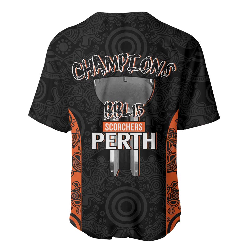 Cricket Australia Perth Champions 2026 Baseball Jersey Black Aboriginal Dot Art