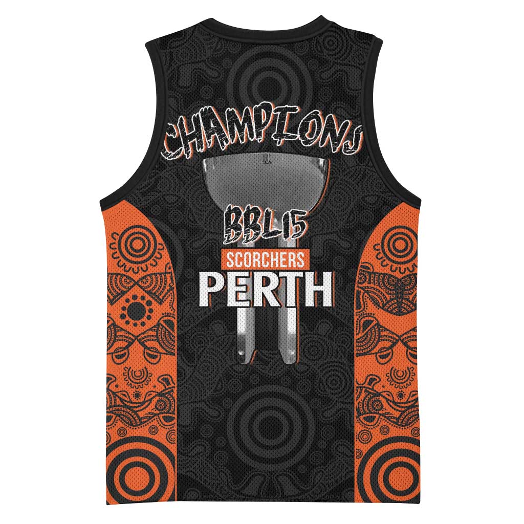 Cricket Australia Perth Champions 2026 Basketball Jersey Black Aboriginal Dot Art