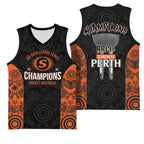 Cricket Australia Perth Champions 2026 Basketball Jersey Black Aboriginal Dot Art
