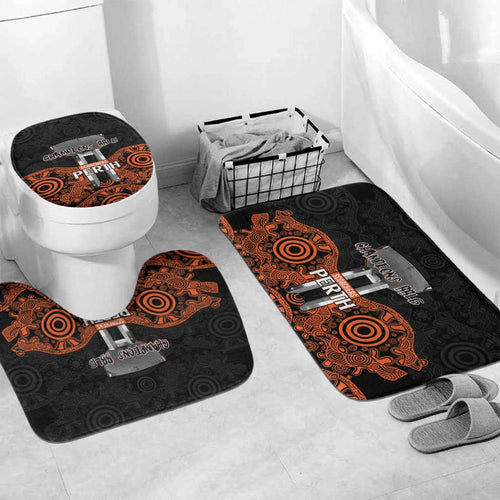 Cricket Australia Perth Champions 2026 Bathroom Set Black Aboriginal Dot Art
