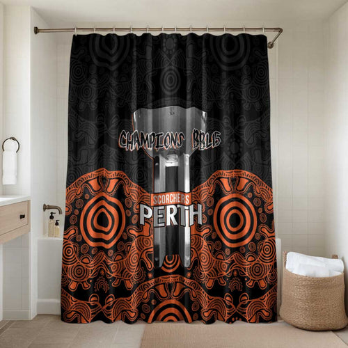 Cricket Australia Perth Champions 2026 Bathroom Set Black Aboriginal Dot Art