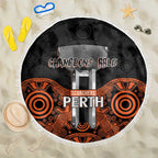 Cricket Australia Perth Champions 2026 Beach Blanket Black Aboriginal Dot Art