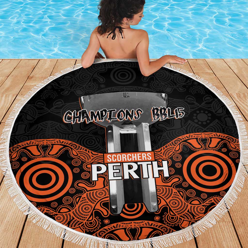 Cricket Australia Perth Champions 2026 Beach Blanket Black Aboriginal Dot Art