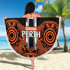 Cricket Australia Perth Champions 2026 Beach Blanket Black Aboriginal Dot Art