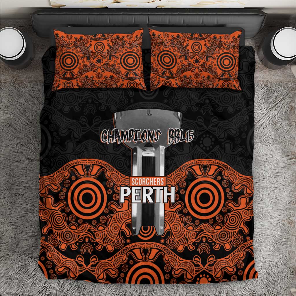 Cricket Australia Perth Champions 2026 Bedding Set Black Aboriginal Dot Art