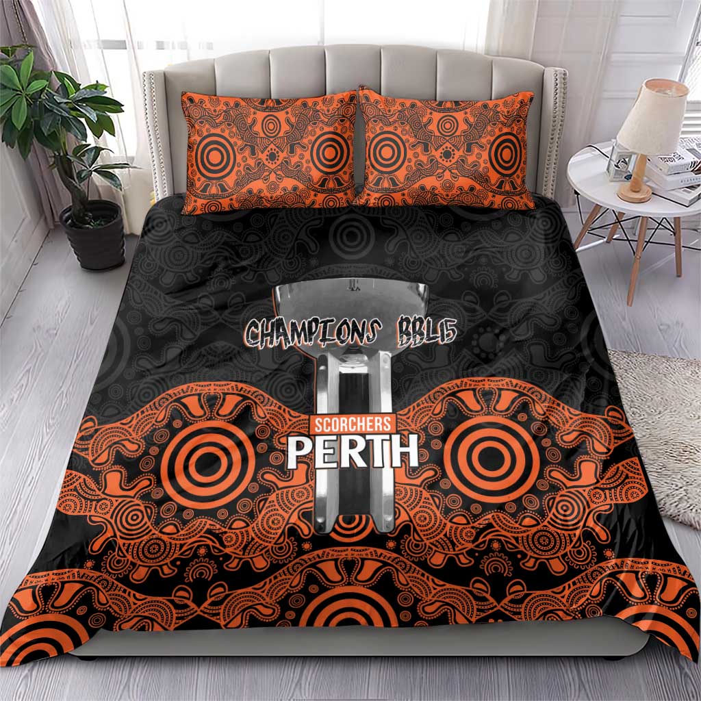 Cricket Australia Perth Champions 2026 Bedding Set Black Aboriginal Dot Art