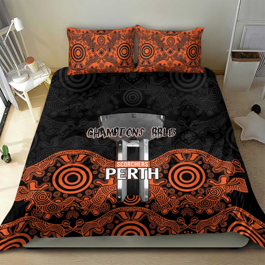 Cricket Australia Perth Champions 2026 Bedding Set Black Aboriginal Dot Art
