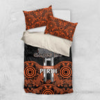 Cricket Australia Perth Champions 2026 Bedding Set Black Aboriginal Dot Art