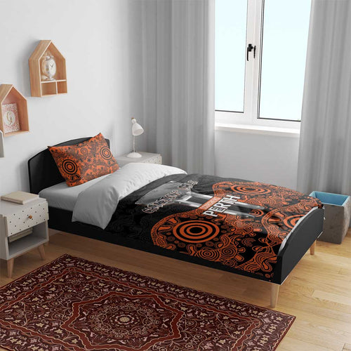 Cricket Australia Perth Champions 2026 Bedding Set Black Aboriginal Dot Art