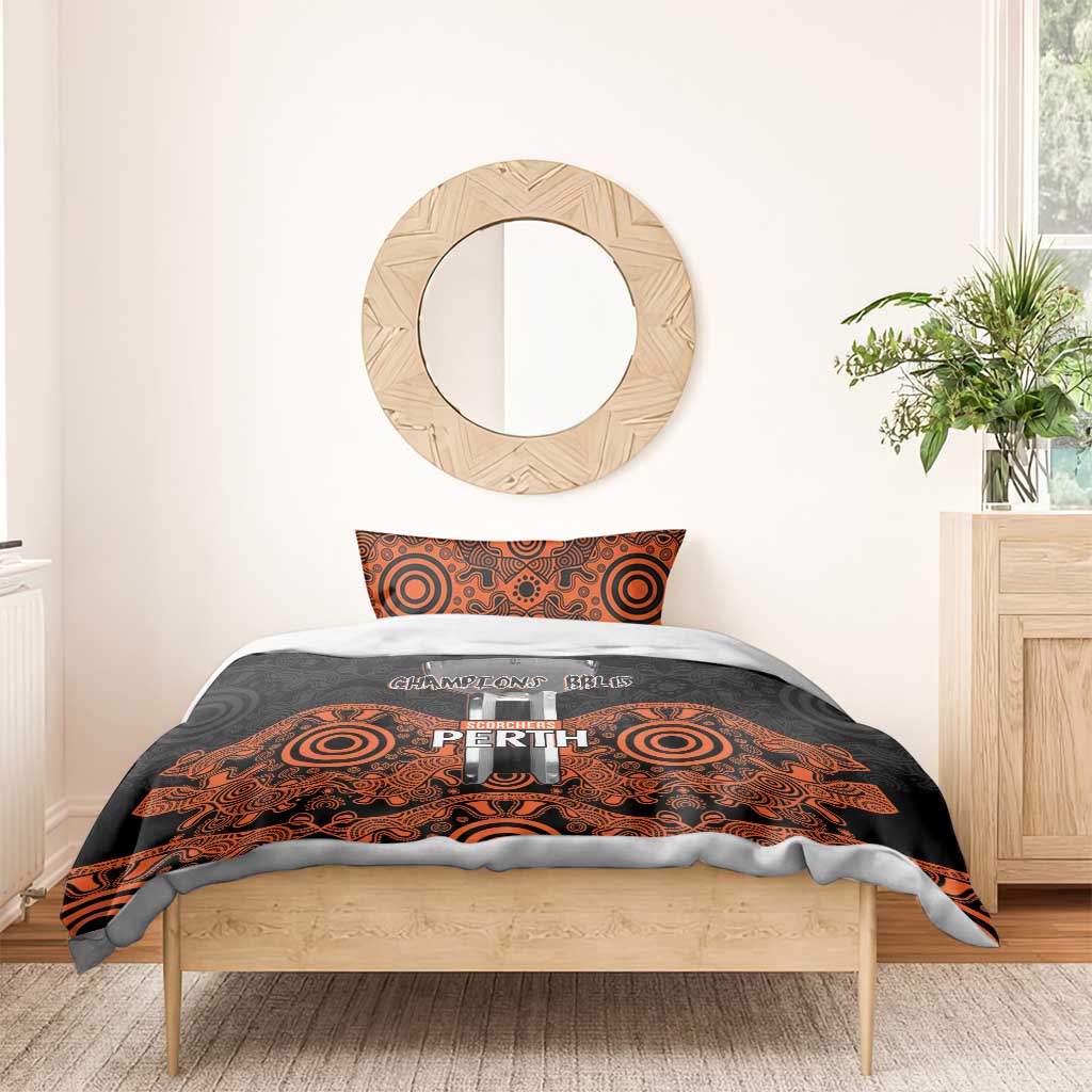 Cricket Australia Perth Champions 2026 Bedding Set Black Aboriginal Dot Art
