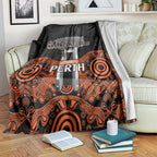 Cricket Australia Perth Champions 2026 Blanket Black Aboriginal Dot Art