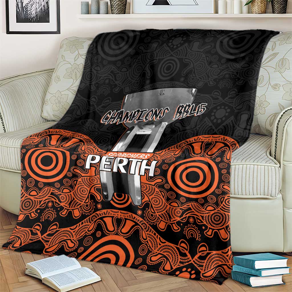 Cricket Australia Perth Champions 2026 Blanket Black Aboriginal Dot Art