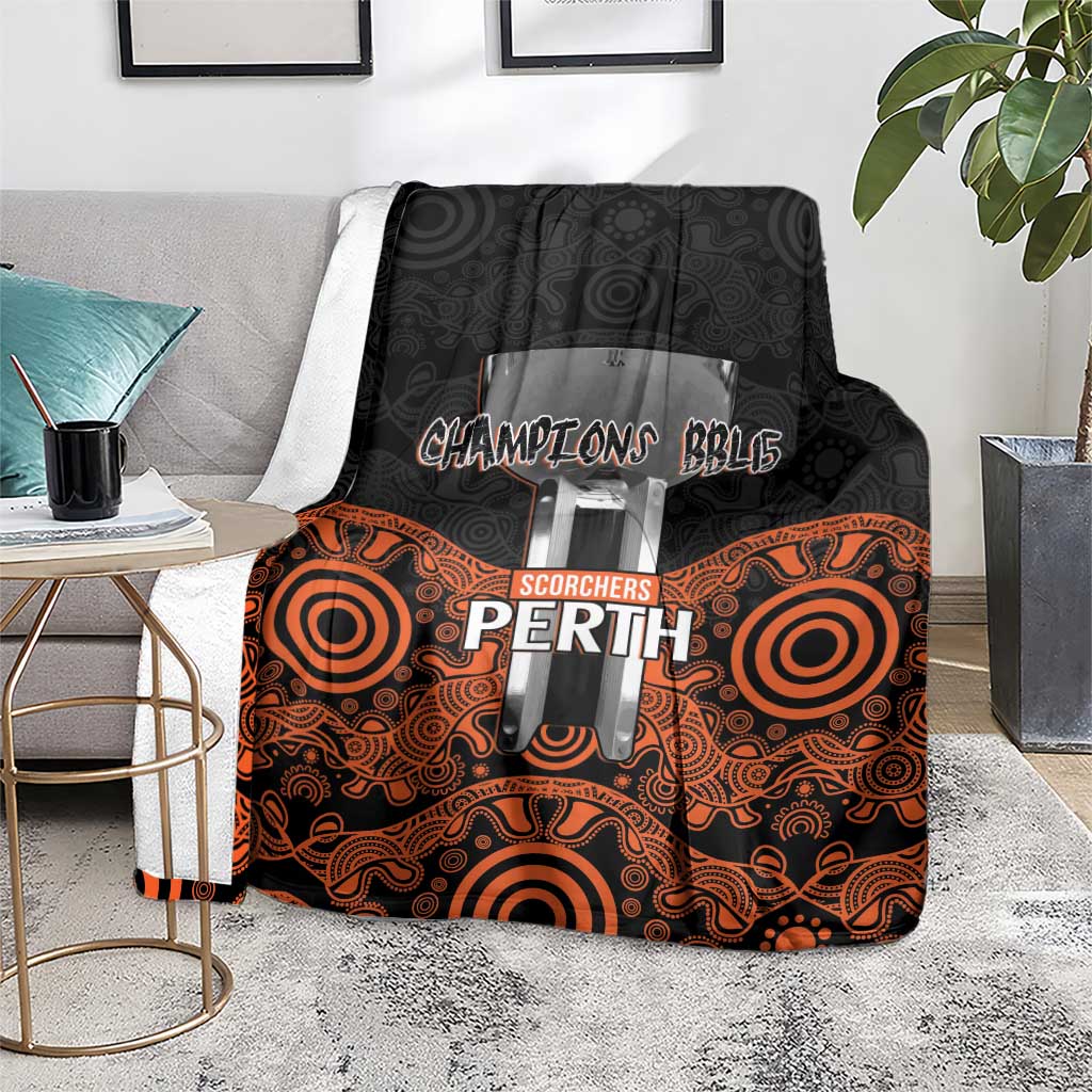 Cricket Australia Perth Champions 2026 Blanket Black Aboriginal Dot Art