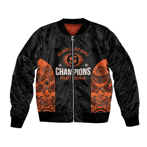 Cricket Australia Perth Champions 2026 Bomber Jacket Black Aboriginal Dot Art