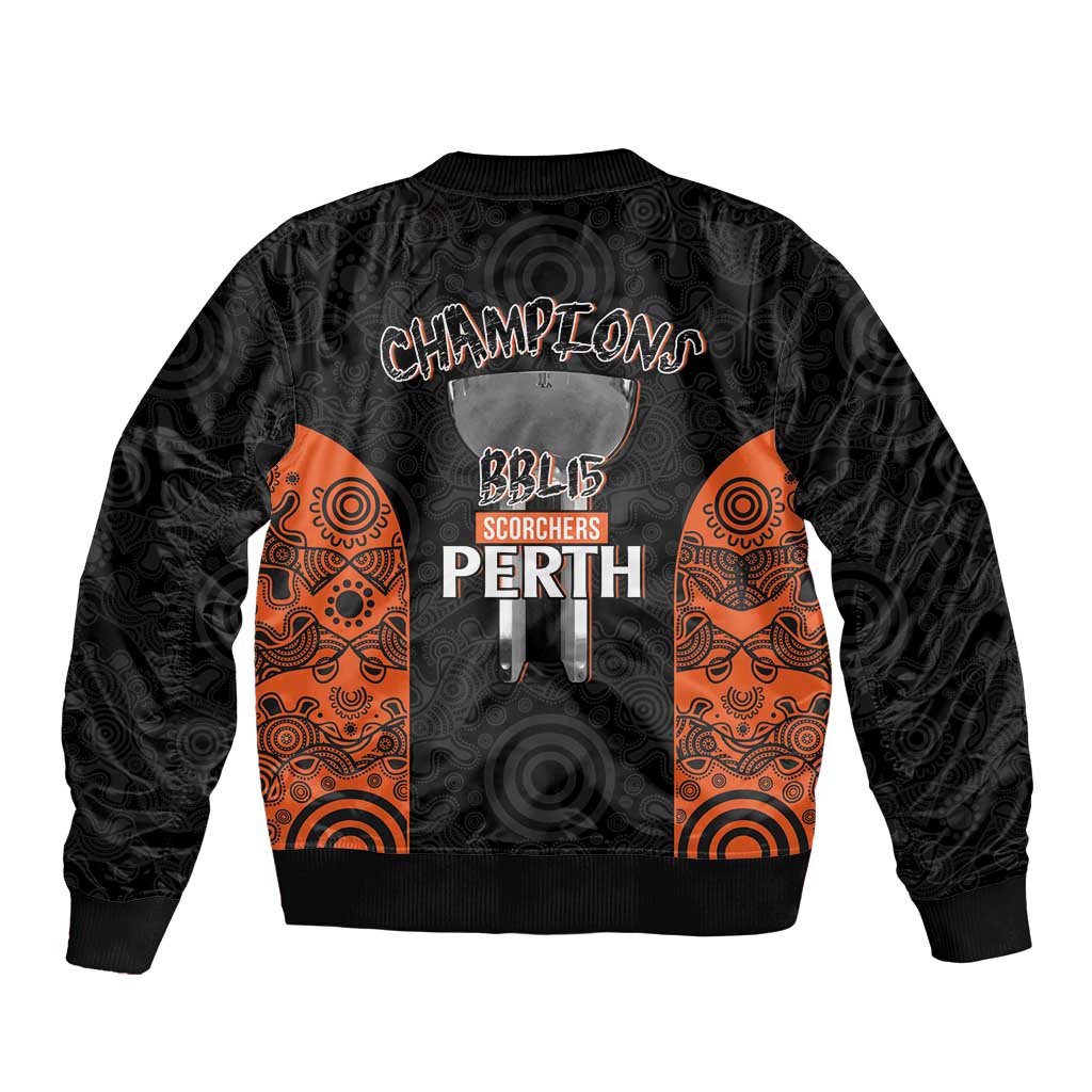 Cricket Australia Perth Champions 2026 Bomber Jacket Black Aboriginal Dot Art