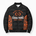 Cricket Australia Perth Champions 2026 Bomber Puffer Jacket Black Aboriginal Dot Art
