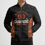 Cricket Australia Perth Champions 2026 Bomber Puffer Jacket Black Aboriginal Dot Art