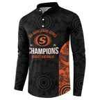 Cricket Australia Perth Champions 2026 Button Sweatshirt Black Aboriginal Dot Art