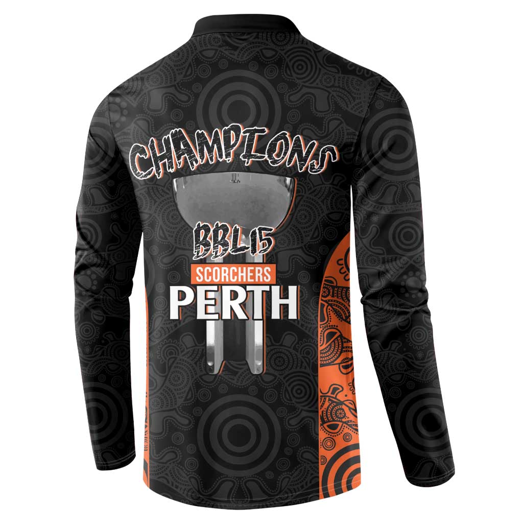 Cricket Australia Perth Champions 2026 Button Sweatshirt Black Aboriginal Dot Art