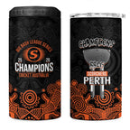 Cricket Australia Perth Champions 2026 4 in 1 Can Cooler Tumbler Black Aboriginal Dot Art