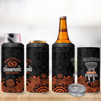 Cricket Australia Perth Champions 2026 4 in 1 Can Cooler Tumbler Black Aboriginal Dot Art