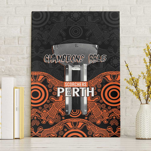 Cricket Australia Perth Champions 2026 Canvas Wall Art Black Aboriginal Dot Art