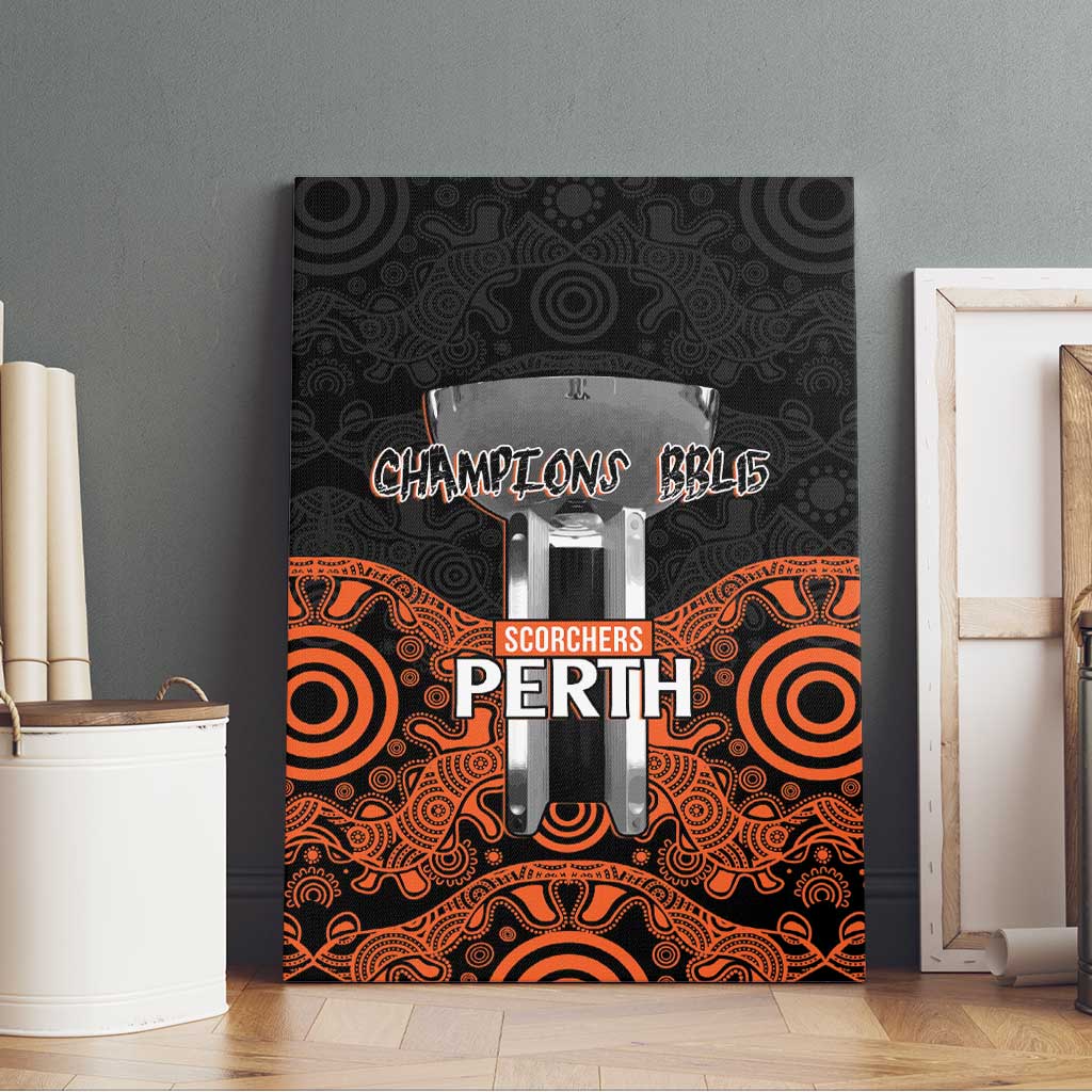 Cricket Australia Perth Champions 2026 Canvas Wall Art Black Aboriginal Dot Art