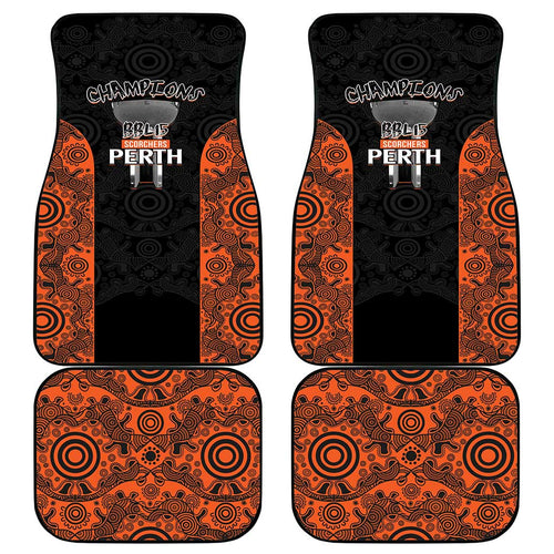 Cricket Australia Perth Champions 2026 Car Mats Black Aboriginal Dot Art