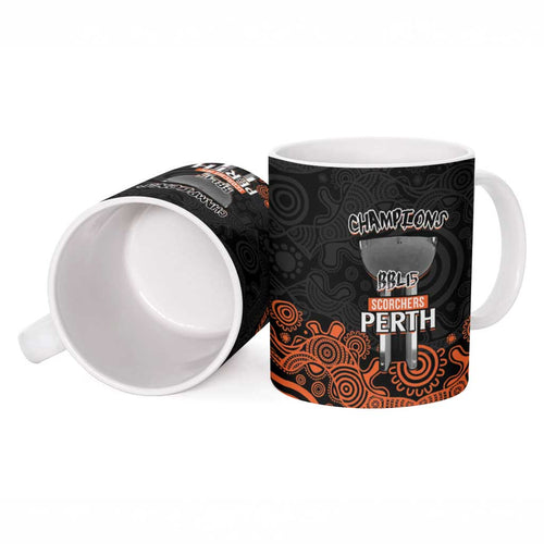 Cricket Australia Perth Champions 2026 Ceramic Mug Black Aboriginal Dot Art